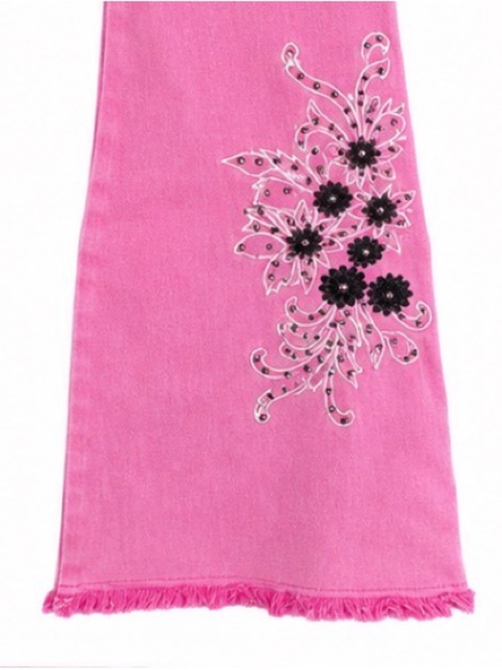 POL Pink High-Waist Denim Pant - Wild at Heart Retro - embroidered & embellished - Picture 2 of 6